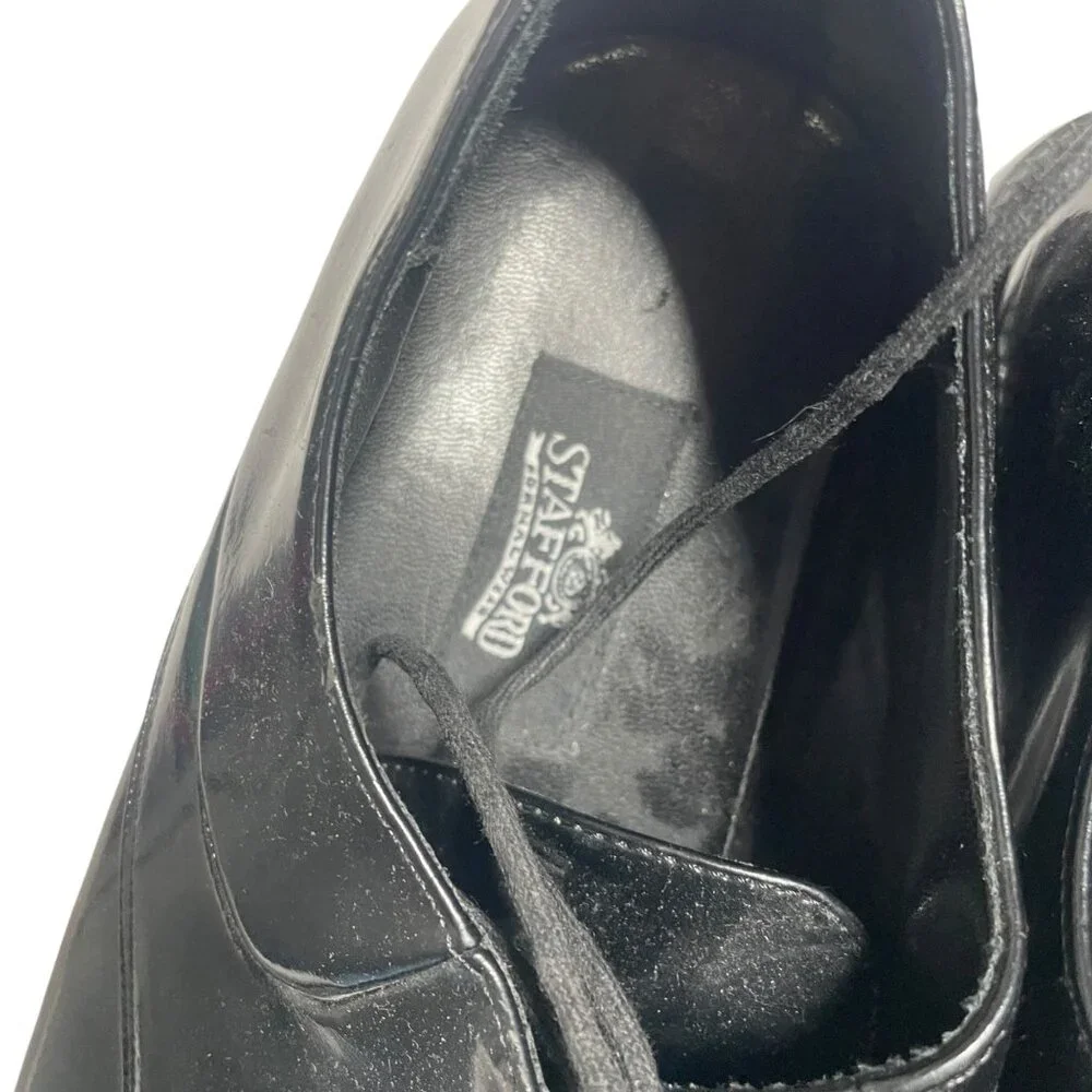 Stafford Mens‎ Black Leather Oxford Dress Shoes Size 13M